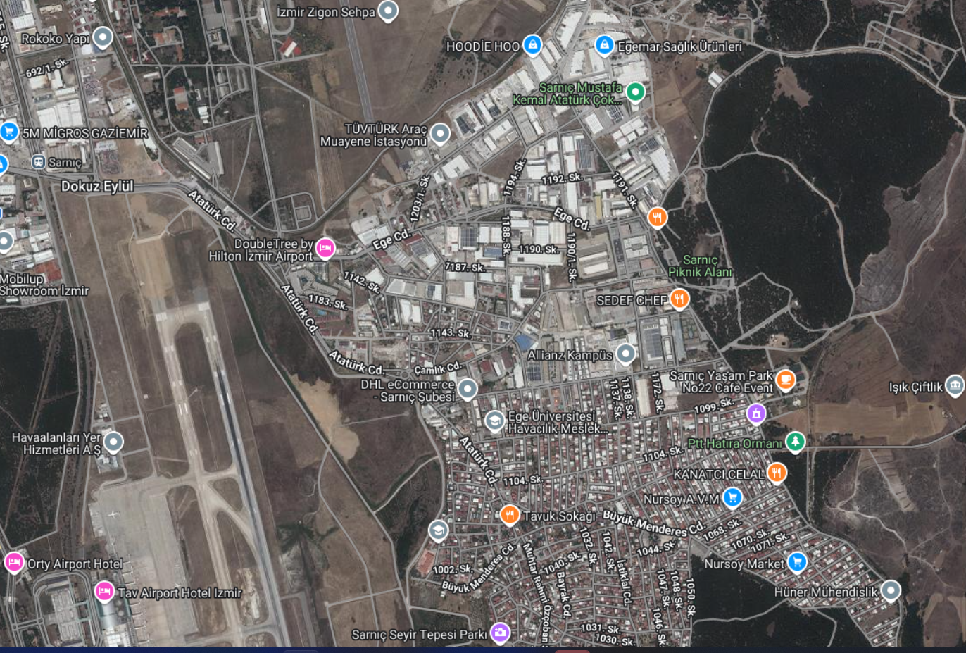 İZMİR GAZİEMİR SARNIÇ SANAYİDE SATILIK 21.000m2 TARLA